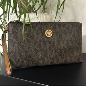 Michael Kors | Brown | clutch MK pattern